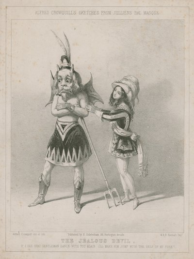 Alfred Crowquill skisser fra Julliens bal maske: Den sjalu djevelen av Alfred Crowquill