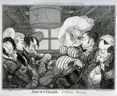 Dover Coach, 5 om morgenen, etset av George Cruikshank, 1826 av Alfred Crowquill