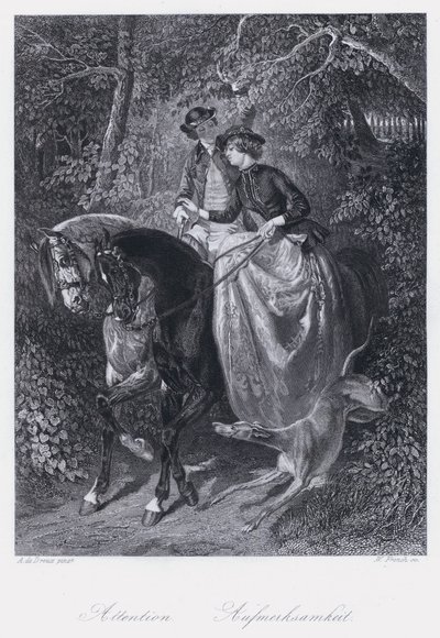 Oppmerksomhet (gravering) av Alfred Dedreux