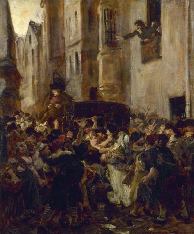 Arrestasjonen av Charlotte Corday, ca. 1853. av Alfred Dehodencq