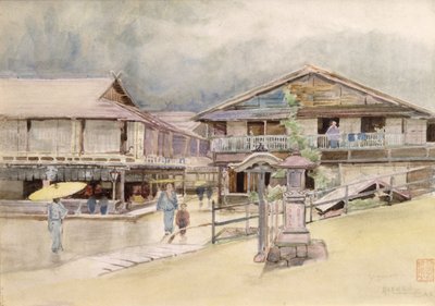Regnværsdag på Yumoto, 1889 av Alfred East