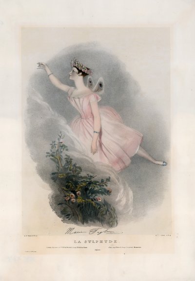 Marie Taglioni i La Sylphide av Alfred Edward Chalon