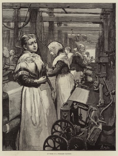På jobb i en ullfabrikk av Alfred Edward Emslie