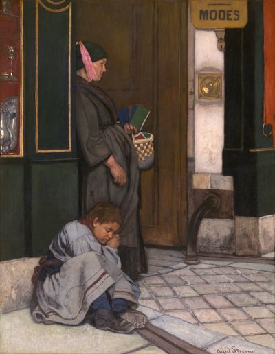 Tigging tolerert (olje på lerret) av Alfred Emile Stevens