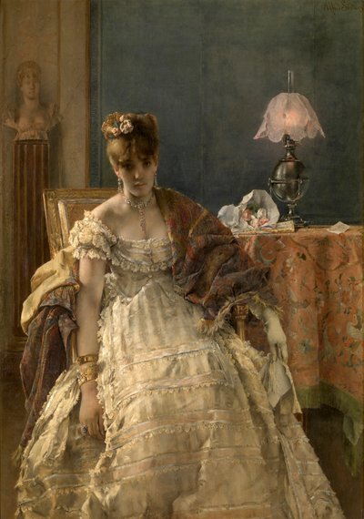 Desperat (olje på panel) av Alfred Emile Stevens