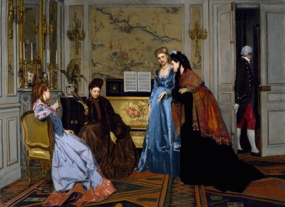 Elegante figurer i en salong, uten dato av Alfred Emile Stevens