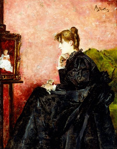 Dame i svart, av Alfred Emile Stevens