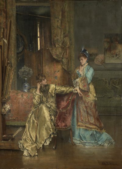 Besøket, ca. 1870 av Alfred Emile Stevens