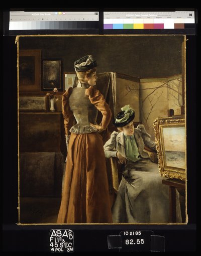 Visit To The Studio (olje på lerret) av Alfred Emile Stevens
