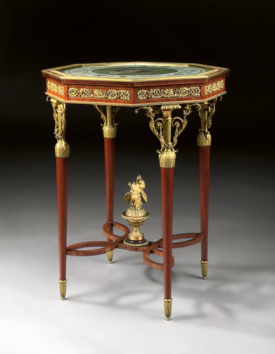 En gueridon i Louis XVI-stil (ormolu, mahogni og gouache) (se også 362848) av Alfred Emmanuel Louis Beurdeley