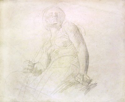 Studie av en figur, ca. 1850 (blyant på papir) av Alfred George Stevens