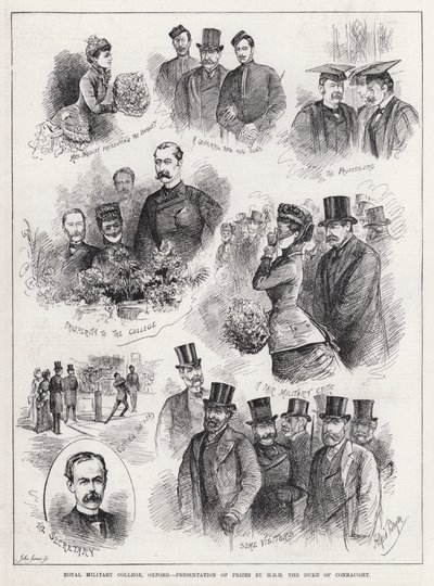 Royal Military College, Oxford, utdeling av priser av HRH Duke of Connaught (gravering) av Alfred Gish Bryan