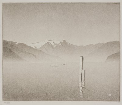 Comosjøen (akvatint) av Alfred Hartley
