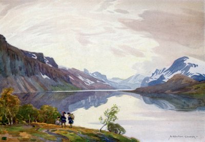 Utsikt fra Turiststasjon, Saltoluokta, Lappland av Alfred Heaton Cooper