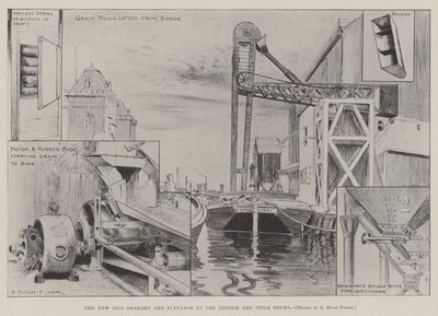 The New Silo Granary and Elevator ved London og India Docks av Alfred Hugh Fisher