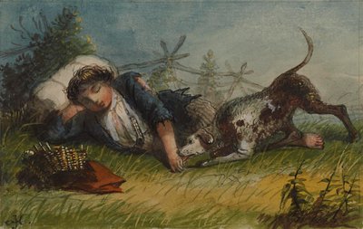Tiggergutt og hunden hans av Alfred Jacob Miller