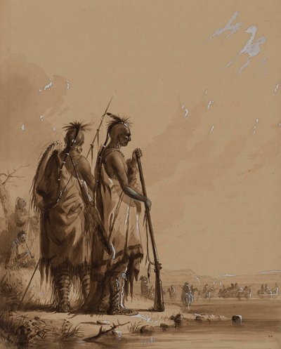 Kryssing til den nordlige grenen av Platte-elven av Alfred Jacob Miller