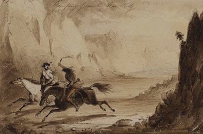 Flukt fra en krigsekspedisjon av Alfred Jacob Miller