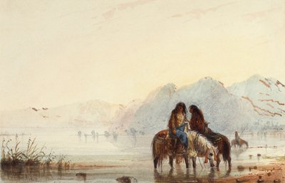 Indiske kvinner, Shoshones, ca. 1837 (akvarell på papir) av Alfred Jacob Miller