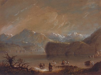 Lake, Wind River Mountains, ca. 1837 (akvarell på papir) av Alfred Jacob Miller