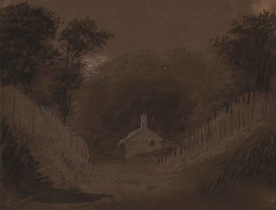 Lite hus blant trær av Alfred Jacob Miller