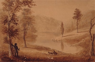 Svanesjøen, ca. 1837 (akvarell på papir) av Alfred Jacob Miller