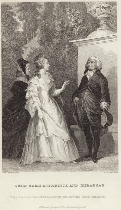 Dronning Marie Antoinette og Honore Gabriel Riqueti av Alfred Johannot