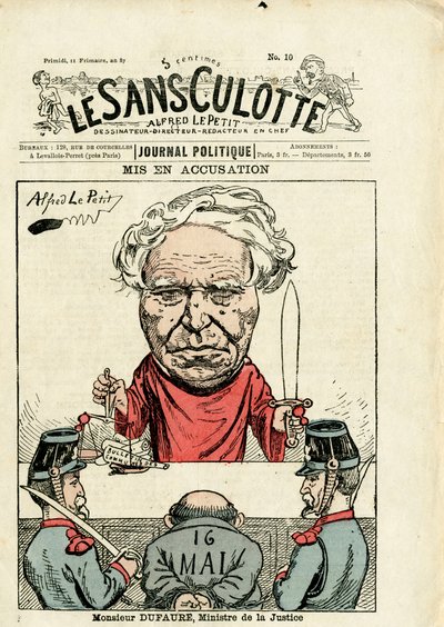 Omslag til “”Le Sans-Panlotte””, nummer 10, satirisk i farger av Alfred Le Petit