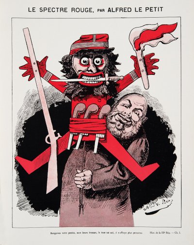 The Red Spectre, fra History of the Third Republic, Vol. I, Politisk historie, pub.1933 (farge litho) av Alfred Le Petit