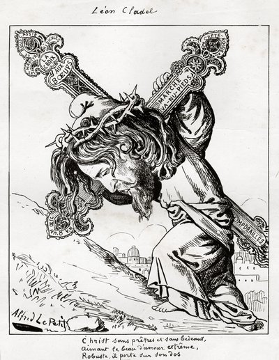 karikatur av Leon Cladel, ca. 1875-80 (gravering) av Alfred Le Petit