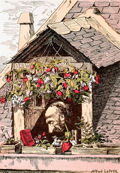 tegneserie av forfatter Jules Simon (1814-1896), forfatter av "l