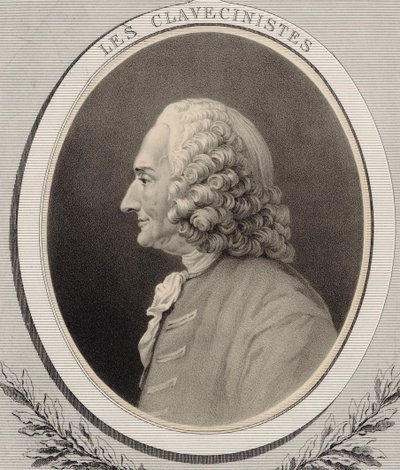 Portrett av komponisten Jean-Philippe Rameau 1683-1764. av Alfred Lemoine