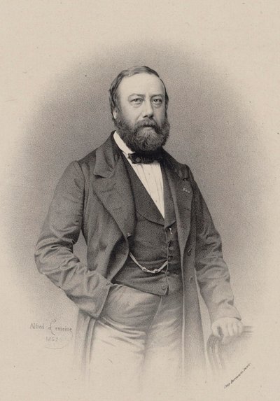 Portrett av komponisten og sangeren Gustave Nadaud 1820-1893, 1862. av Alfred Lemoine