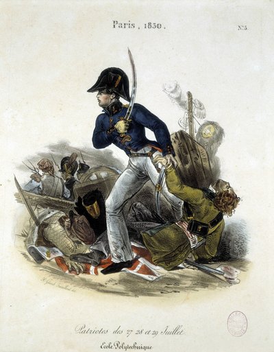 Polytekniker under revolusjonen i 1830 av Lemercier. av Alfred Leon Lemercier