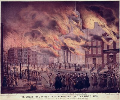 Den store brannen i New York, 1835 av Alfred M. Hoffy