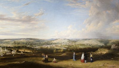 Stroud fra nær Rodborough Fort, Gloucestershire av Alfred Newland Smith