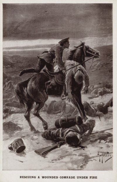 Redde en såret kamerat under ild, første verdenskrig av Alfred Pearse
