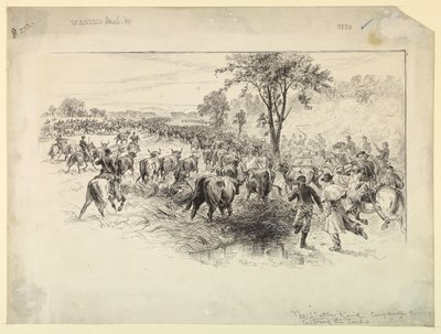 The Cattle Raid av det konfødererte kavaleriet av Alfred R. Waud