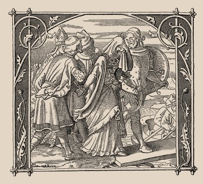 Nibelungen. Kriemhilds farvel, 1840-1841. av Alfred Rethel