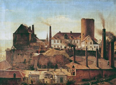 Harkortfabrikken ved Burg Wetter, ca. 1834 av Alfred Rethel