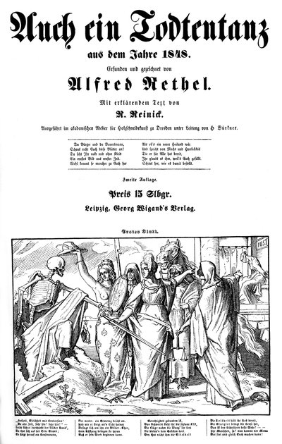 Totentanz 1848: Døden sendes til jorden av Alfred Rethel