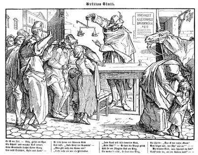 Totentanz 1848: Døden beviser at alle mennesker er like av Alfred Rethel