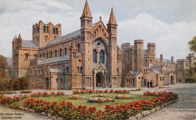 Buckfast Abbey (farge litho) av Alfred Robert Quinton