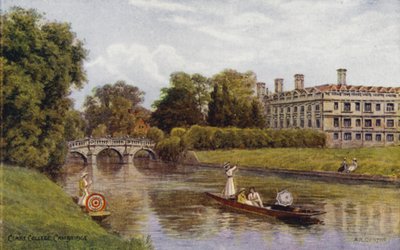Cambridge: Clare College (farge litho) av Alfred Robert Quinton