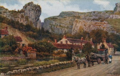 Cheddar Village og Lion Rock av Alfred Robert Quinton