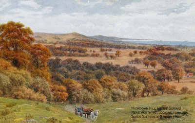 Highdown Hill (over Goring), nær Worthing, med utsikt mot Seven Sisters og Beachy Head av Alfred Robert Quinton