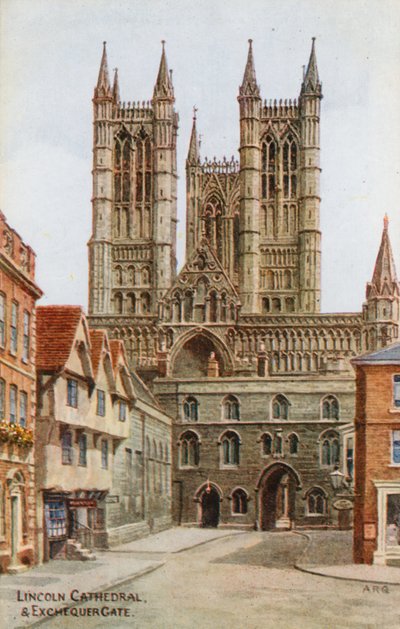 Lincoln Cathedral og Exchequer Gate av Alfred Robert Quinton