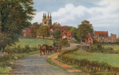 Penhurst Place and Church (farge litho) av Alfred Robert Quinton