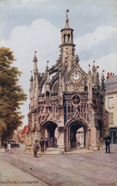 The Cross, Chichester (farge litho) av Alfred Robert Quinton