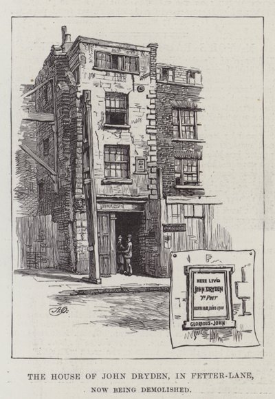 The House of John Dryden, i Fetter-Lane, blir nå revet av Alfred Robert Quinton
